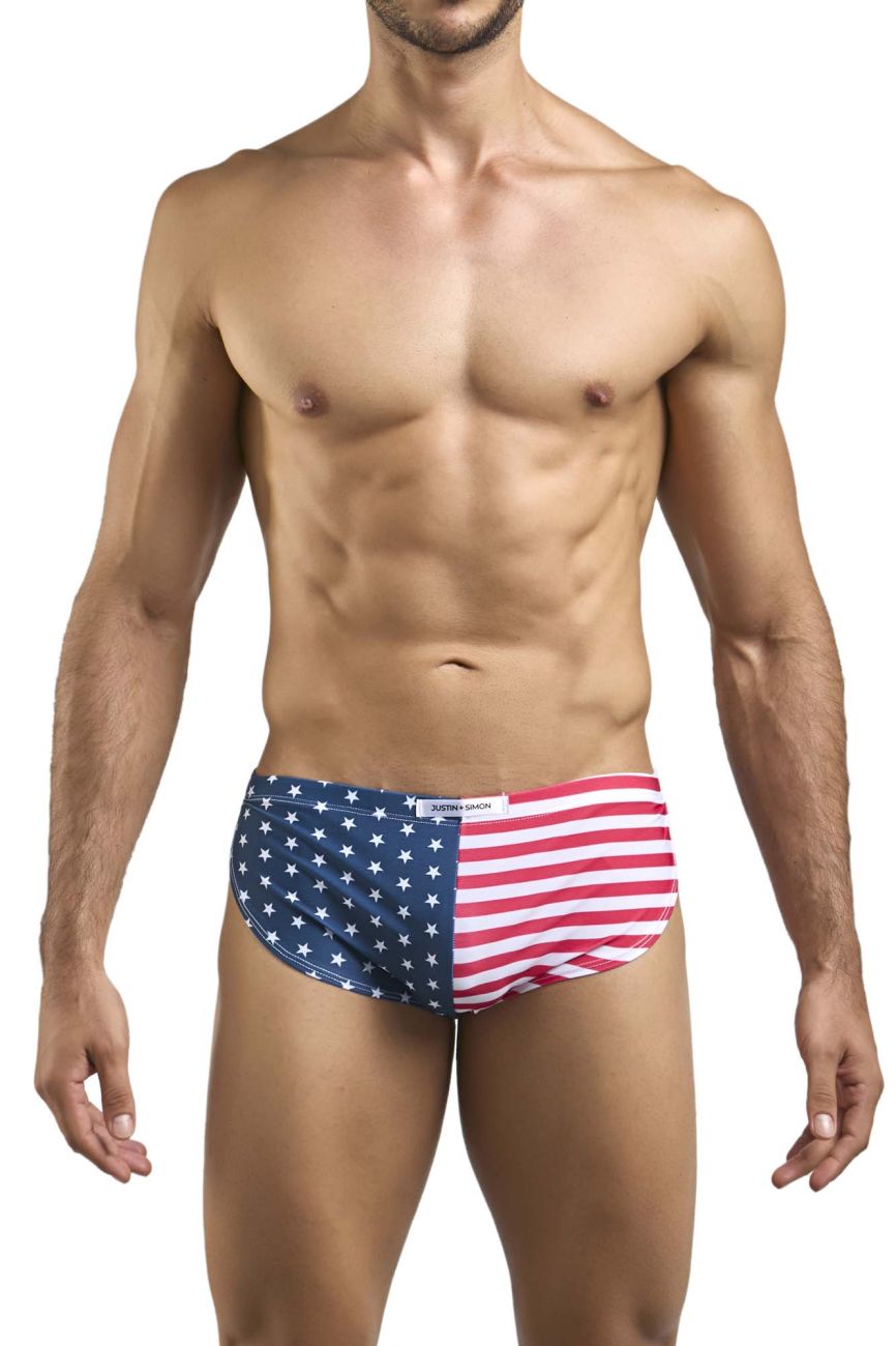 CandyMan JUSTIN+SIMON XSJ09 Running Men's Bikini Brief in Usa Flag – men's briefs
