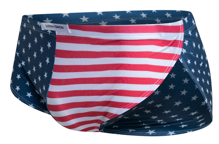 CandyMan JUSTIN+SIMON XSJ09 Running Men's Bikini Brief in Usa Flag – men's briefs
