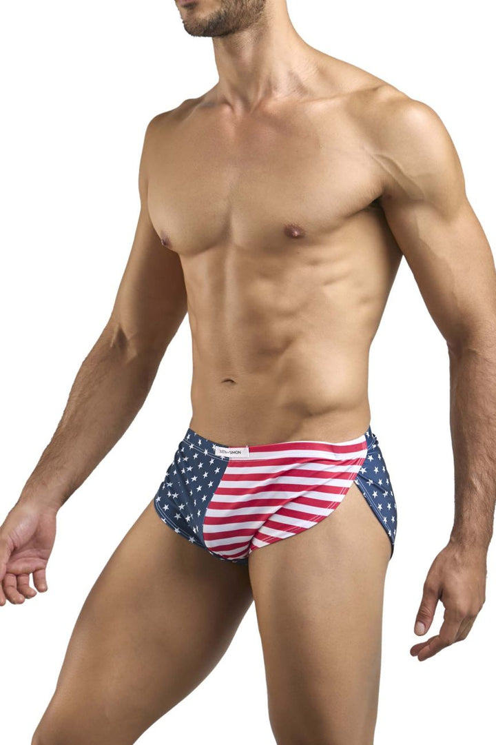 CandyMan JUSTIN+SIMON XSJ09 Running Men's Bikini Brief in Usa Flag – men's briefs
