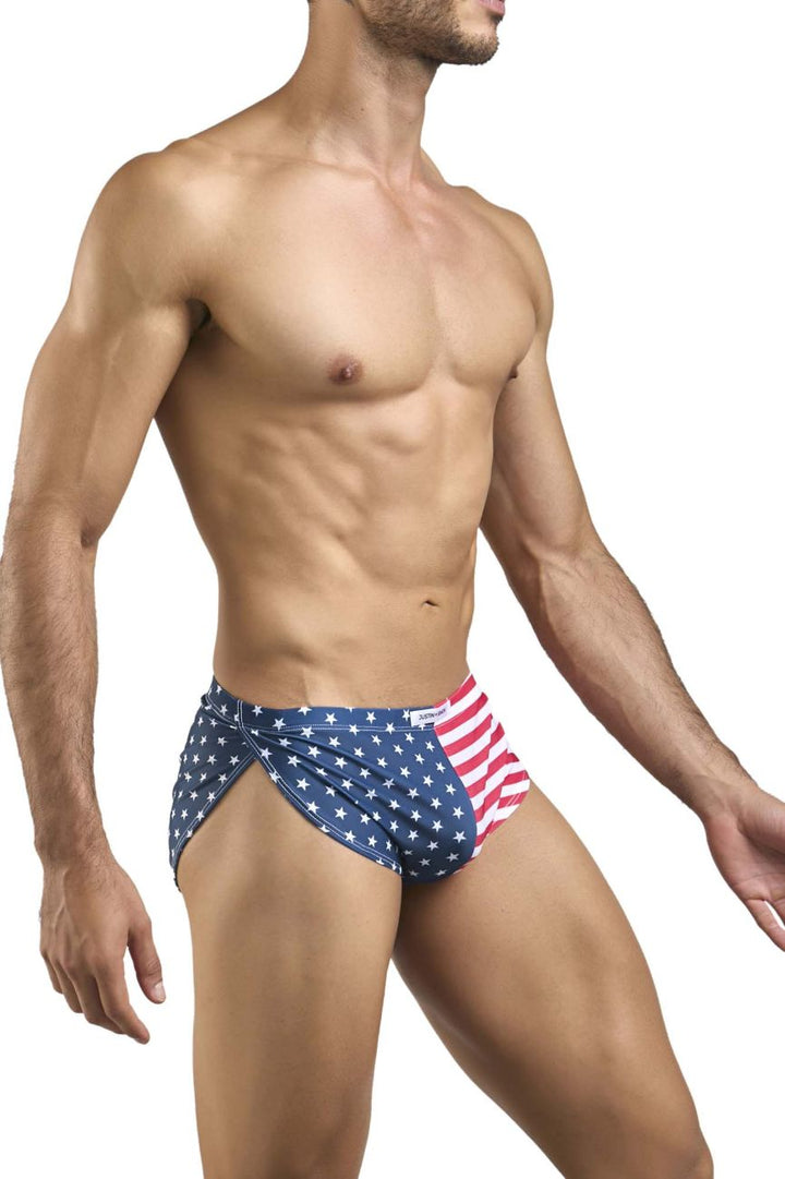 CandyMan JUSTIN+SIMON XSJ09 Running Men's Bikini Brief in Usa Flag – men's briefs