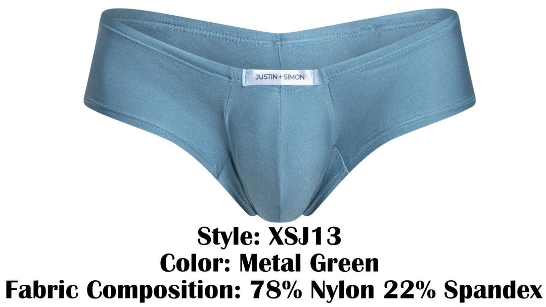 CandyMan JUSTIN+SIMON XSJ13 Cheeky Bulge Boxer Men's Trunk Underwear in Metal Green – men's trunks
