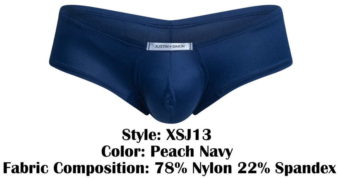 CandyMan JUSTIN+SIMON XSJ13 Cheeky Bulge Boxer Men's Trunk Underwear in Peach Navy – men's trunks