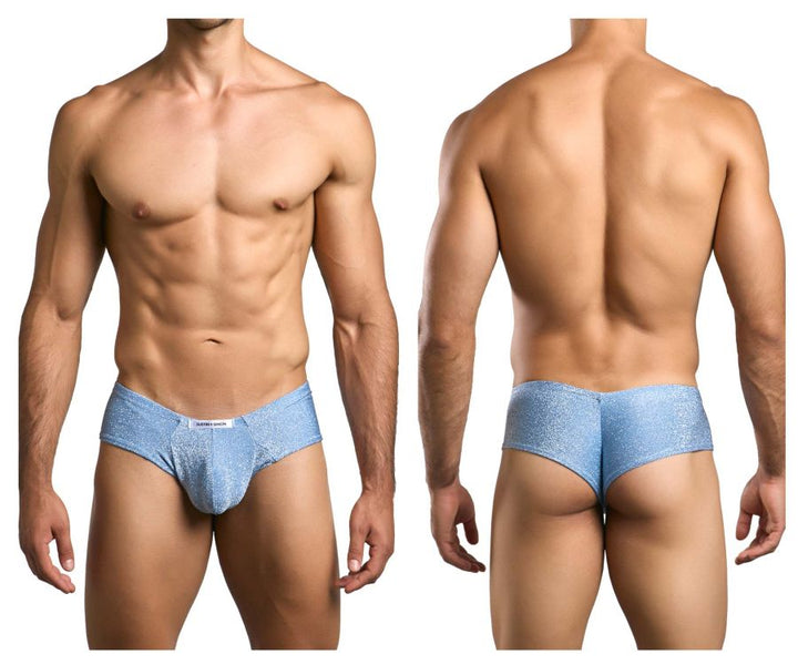 JUSTIN+SIMON Men's Underwear XSJ22 Cheek Briefs Color Lurex Blue