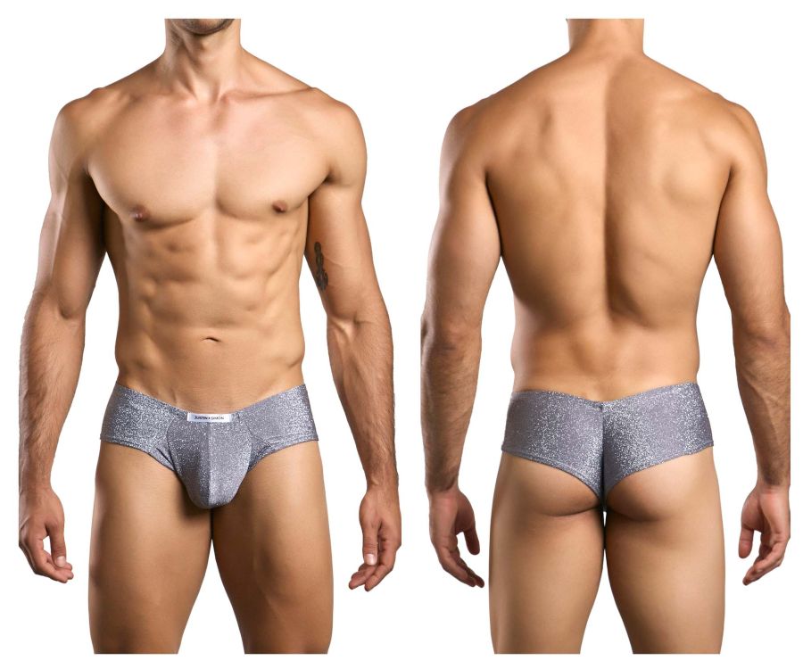 CandyMan JUSTIN+SIMON XSJ22 Cheek Men's Bikini Brief in Lurex Gray – men's briefs