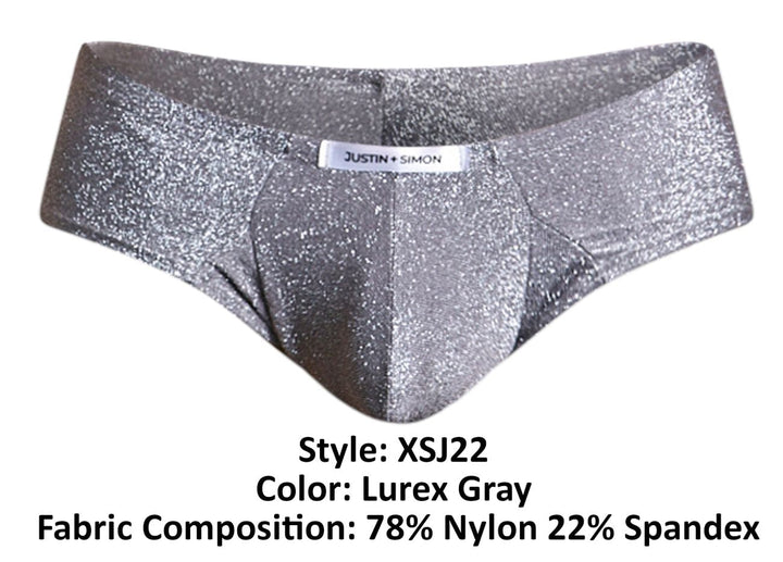 CandyMan JUSTIN+SIMON XSJ22 Cheek Men's Bikini Brief in Lurex Gray – men's briefs