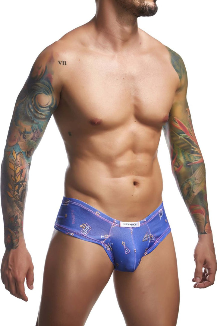 CandyMan JUSTIN+SIMON XSJ22 Cheek Men's Bikini Brief in Party – men's briefs