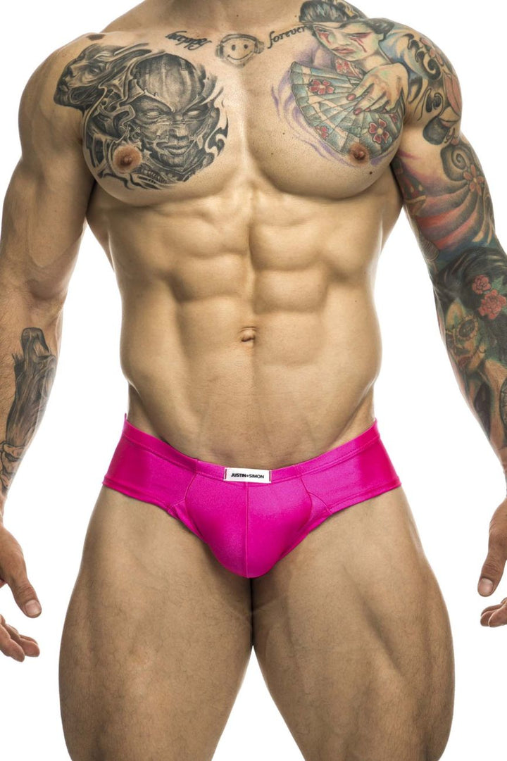 CandyMan JUSTIN+SIMON XSJ22 Cheek Men's Bikini Brief in Pink – men's briefs