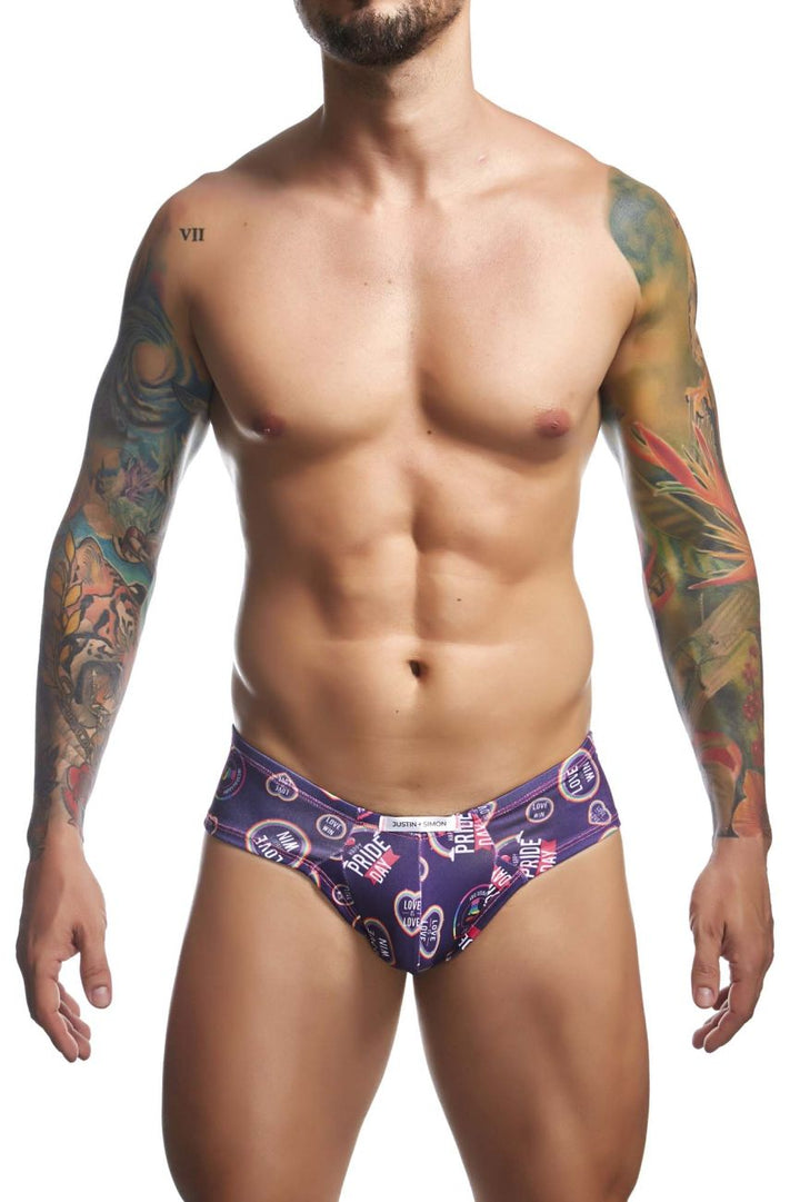 CandyMan JUSTIN+SIMON XSJ22 Cheek Men's Bikini Brief in Pride – men's briefs