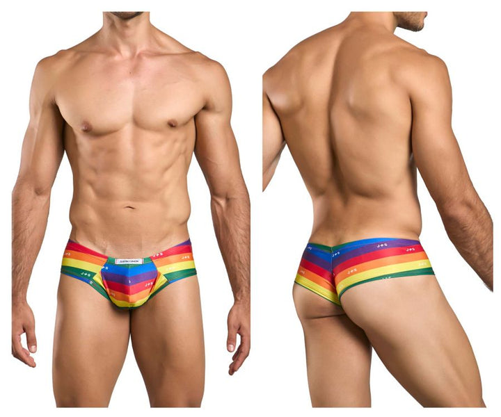 CandyMan JUSTIN+SIMON XSJ22 Cheek Men's Bikini Brief in Pride Flag – men's briefs