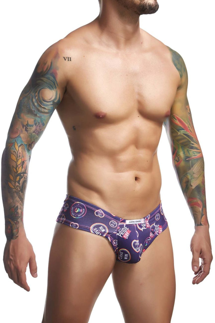 CandyMan JUSTIN+SIMON XSJ22 Cheek Men's Bikini Brief in Pride – men's briefs