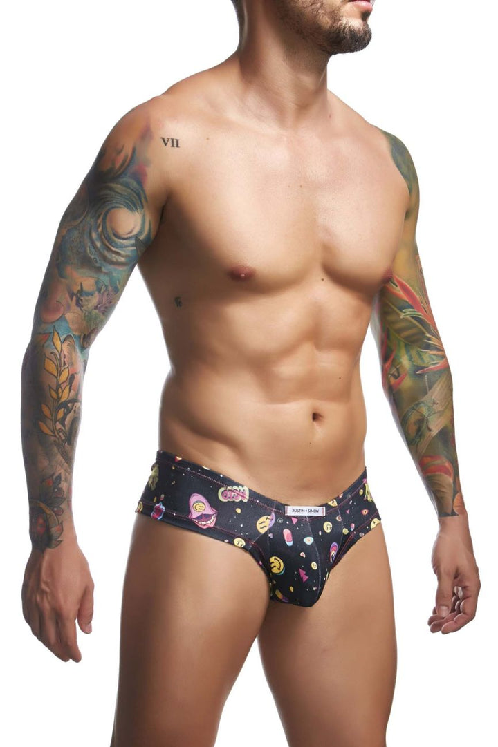 CandyMan JUSTIN+SIMON XSJ22 Cheek Men's Bikini Brief in Psycodelic – men's briefs