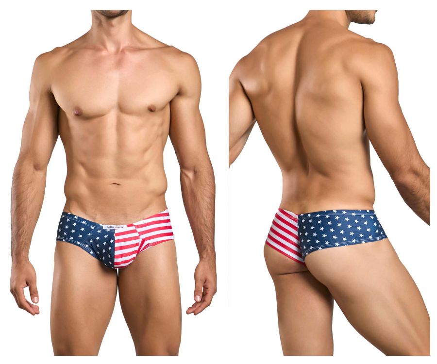 CandyMan JUSTIN+SIMON XSJ22 Cheek Men's Bikini Brief in Usa Flag – men's briefs