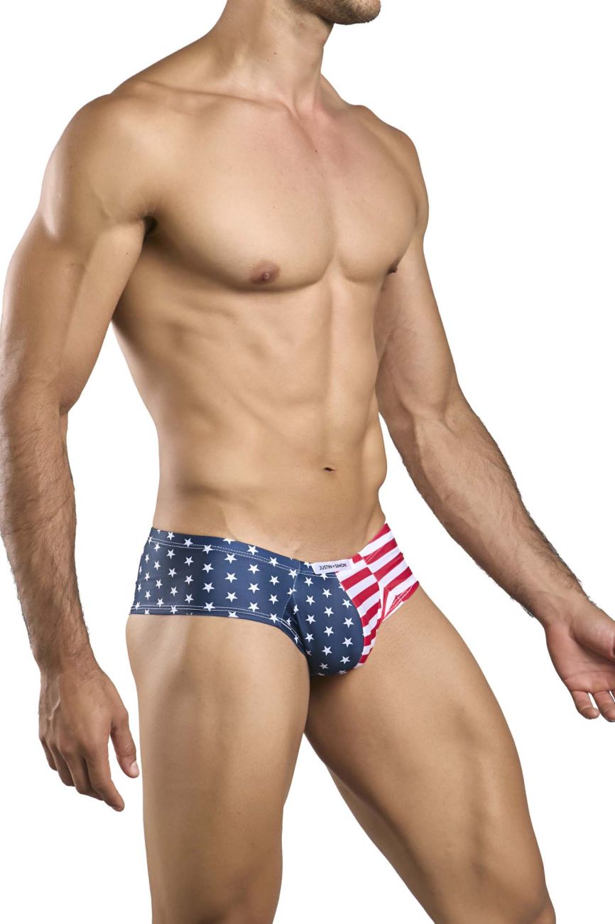 CandyMan JUSTIN+SIMON XSJ22 Cheek Men's Bikini Brief in Usa Flag – men's briefs