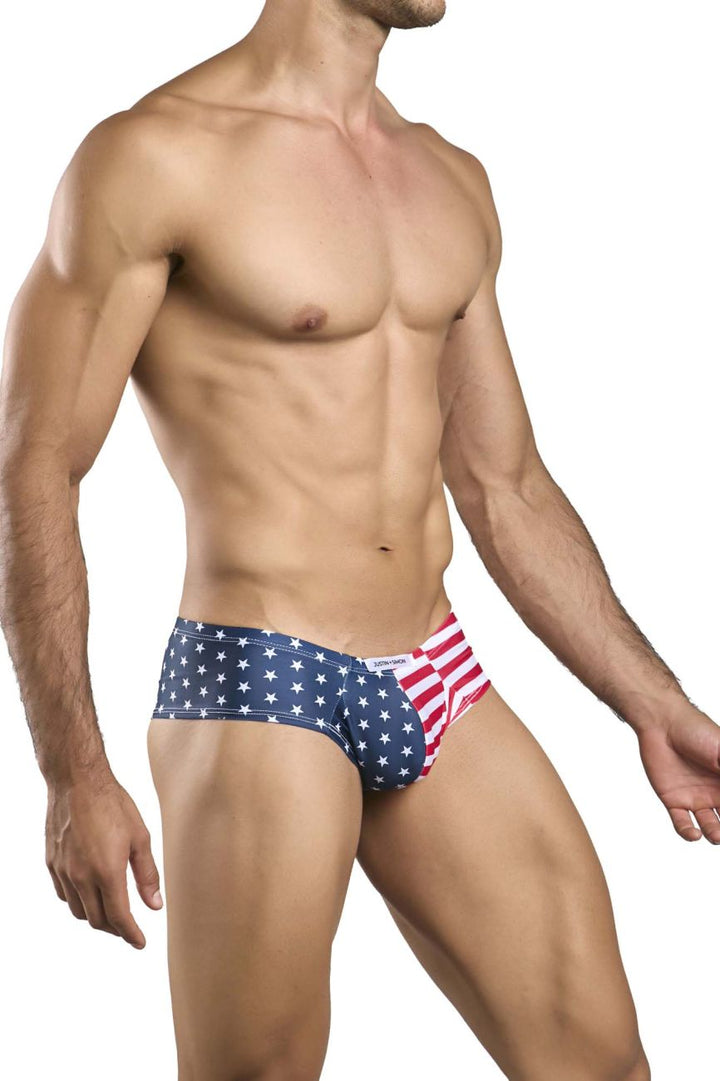 CandyMan JUSTIN+SIMON XSJ22 Cheek Men's Bikini Brief in Usa Flag – men's briefs
