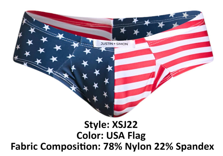 CandyMan JUSTIN+SIMON XSJ22 Cheek Men's Bikini Brief in Usa Flag – men's briefs