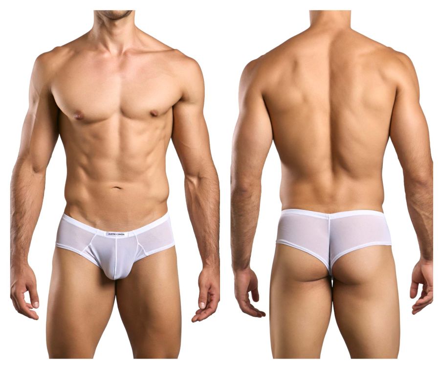 CandyMan JUSTIN+SIMON XSJ22 Cheek Men's Bikini Brief in White Mesh – men's briefs