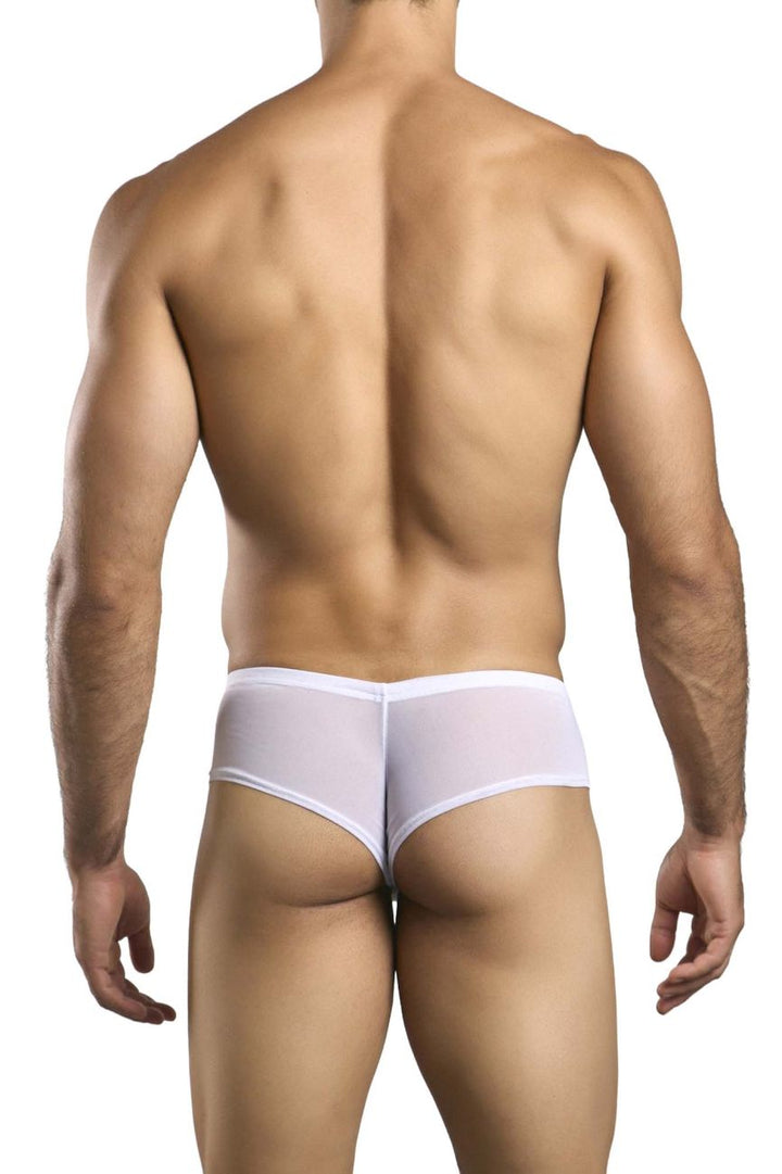 CandyMan JUSTIN+SIMON XSJ22 Cheek Men's Bikini Brief in White Mesh – men's briefs