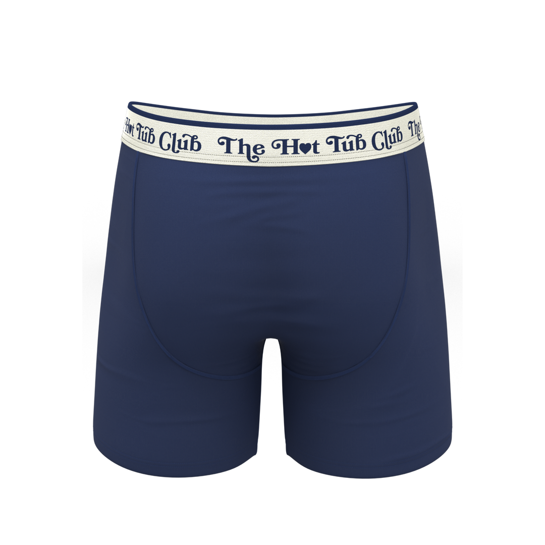 The Jet Set: Hot Tub Club Navy Ball Hammock® Pouch Underwear with Fly