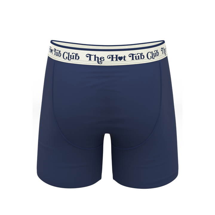 The Jet Set: Hot Tub Club Navy Ball Hammock® Pouch Underwear with Fly