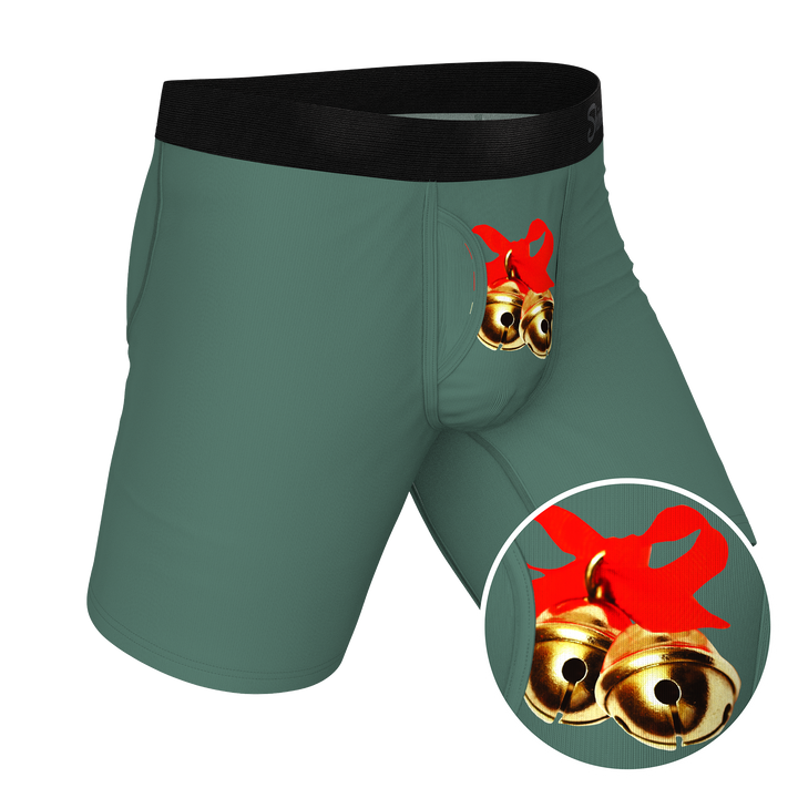 Shinesty "The Jingles" Christmas Bells Long Leg Ball Hammock® Pouch Boxer Briefs with Fly