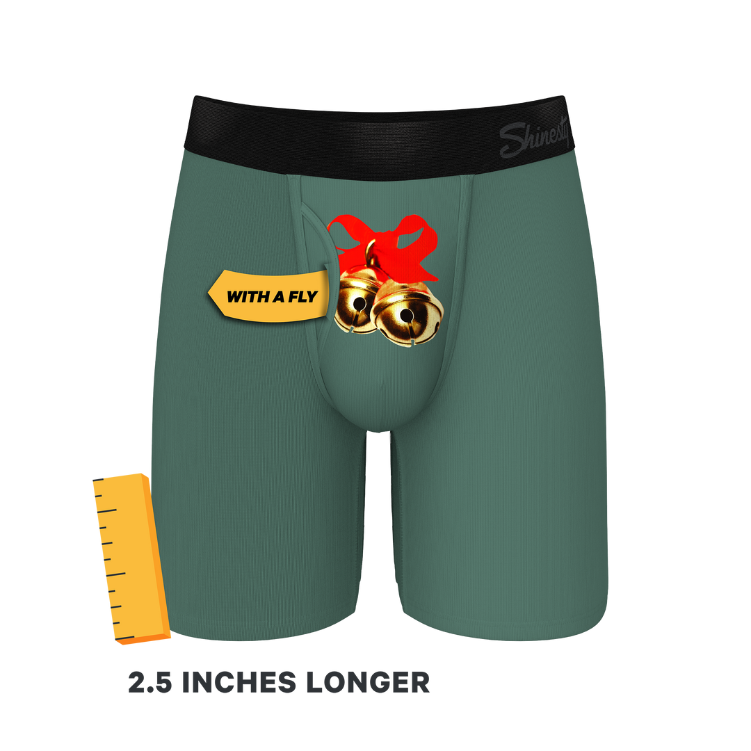 Shinesty "The Jingles" Christmas Bells Long Leg Ball Hammock® Pouch Boxer Briefs with Fly