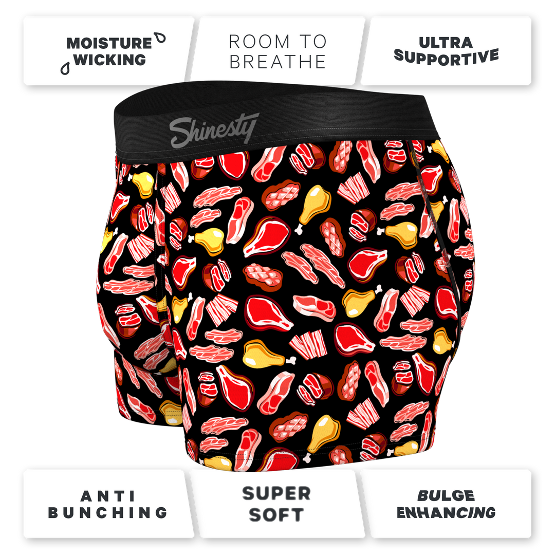 The Juicy Loins Meat Print Ball Hammock® Pouch Trunk Underwear