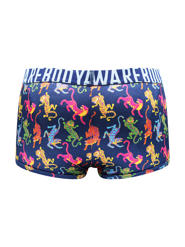 Body Aware Luxe Satin Sport Trunk in tiger print – men's satin trunk underwear