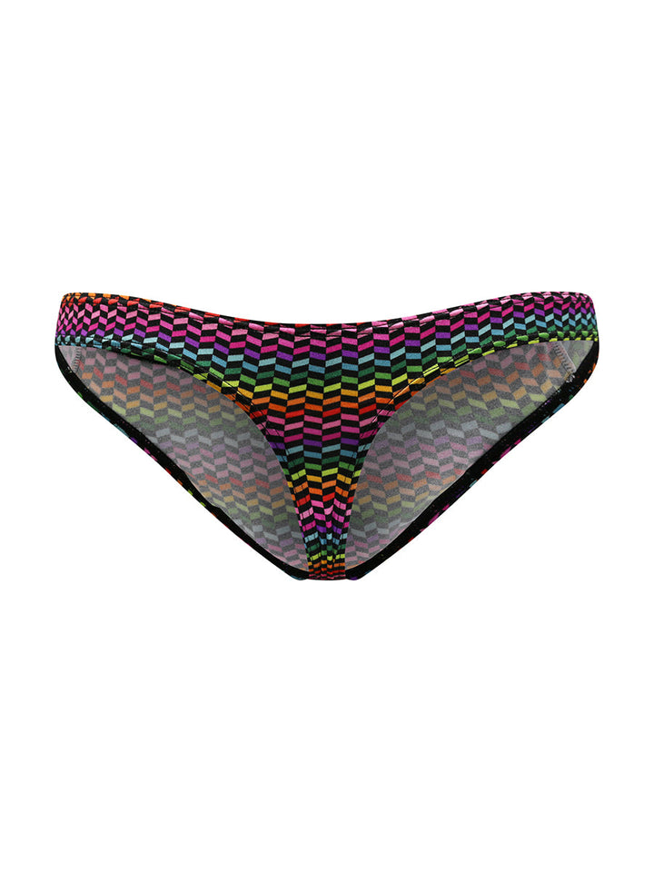 Body Aware Prism Satin Greek God Thong in rainbow – men's shiny satin underwear thong