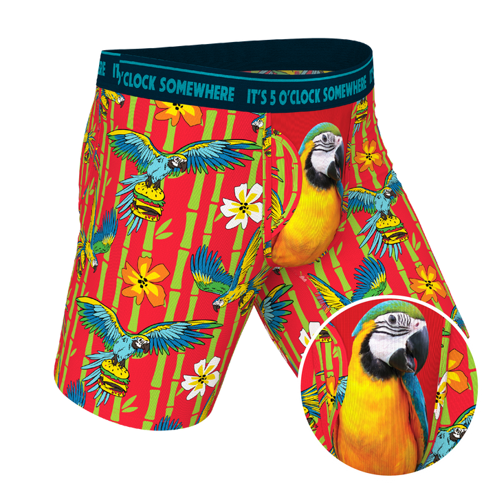 Shinesty x Margaritaville® "The Key West" Long Leg Boxer Briefs with Ball Hammock® Pouch & Fly