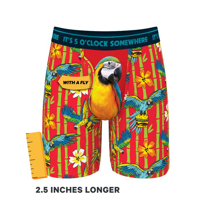 Shinesty x Margaritaville® "The Key West" Long Leg Boxer Briefs with Ball Hammock® Pouch & Fly