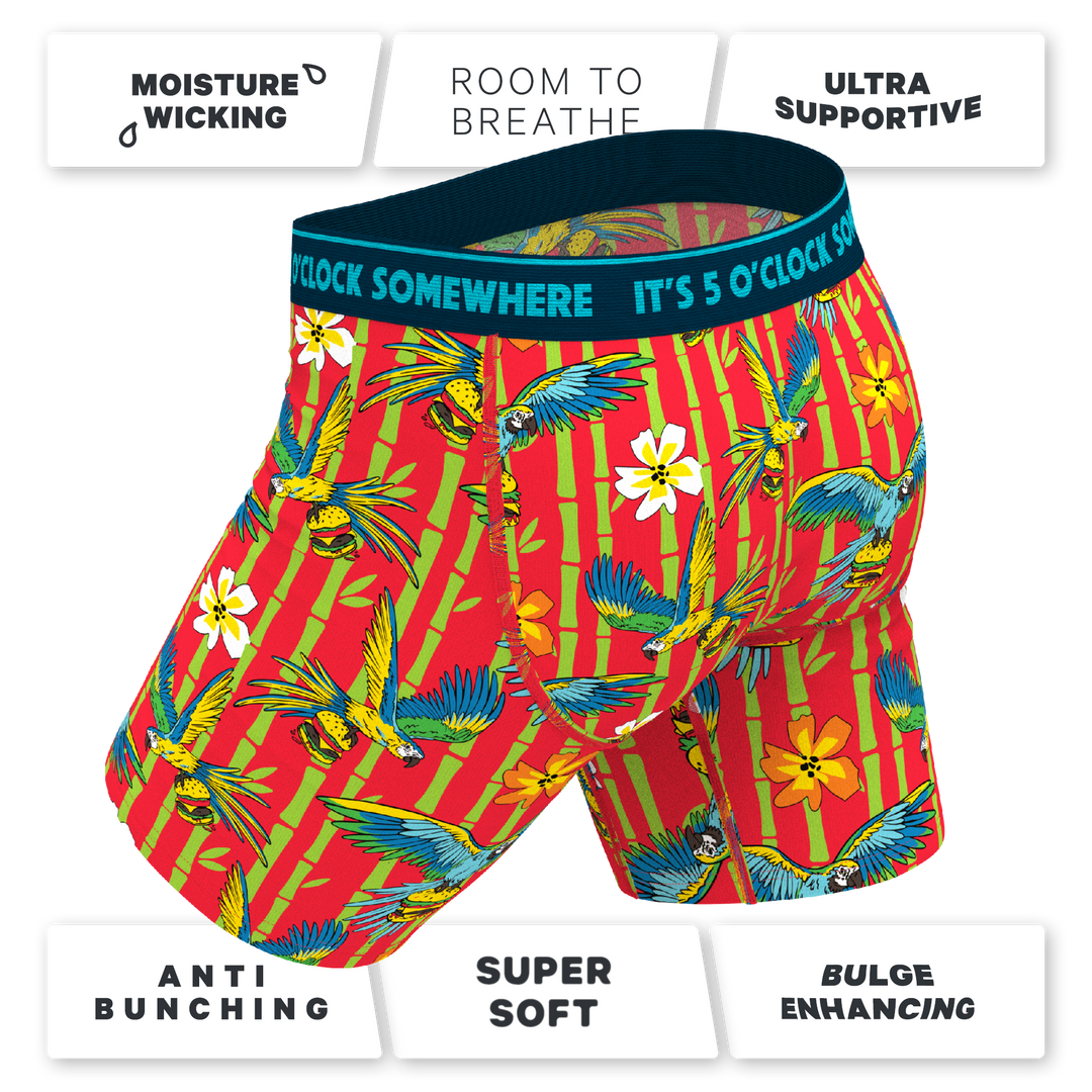 Shinesty x Margaritaville® "The Key West" Long Leg Boxer Briefs with Ball Hammock® Pouch & Fly
