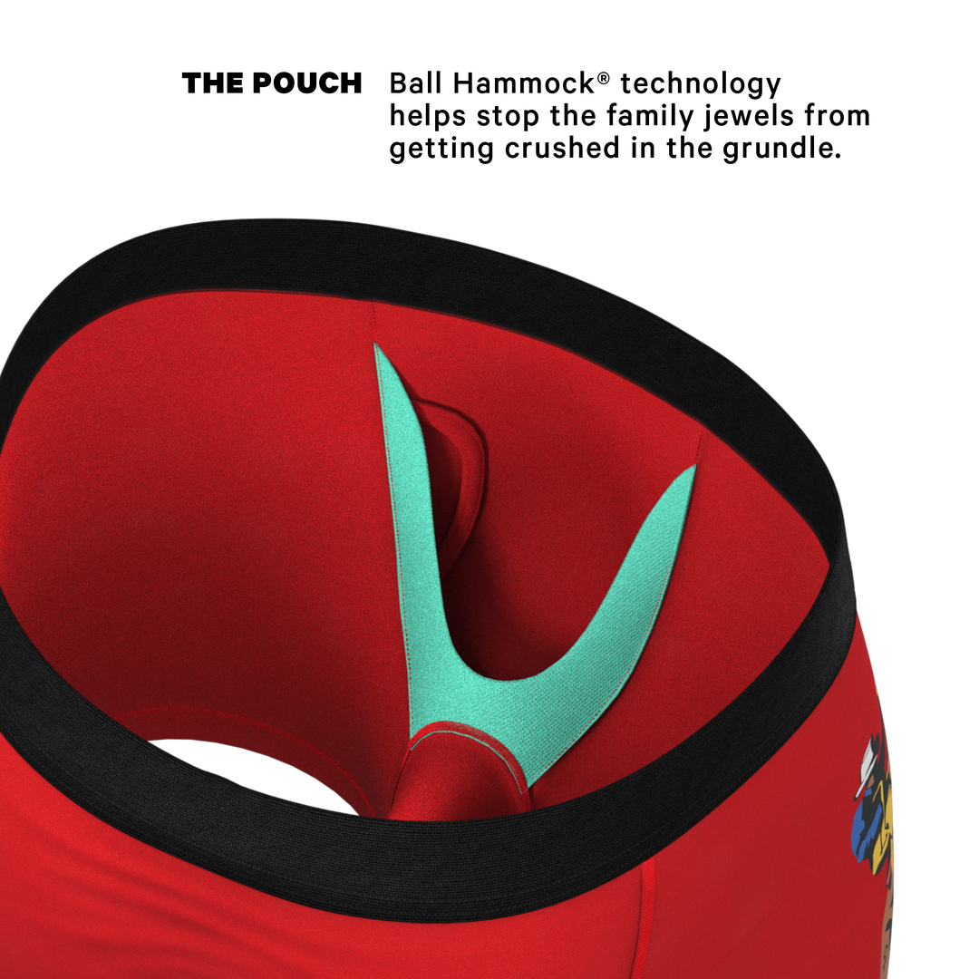 Shinesty x Diamond Cross Ranch "The King Of Wyoming" Red Horse Ball Hammock® Boxer Briefs with Fly