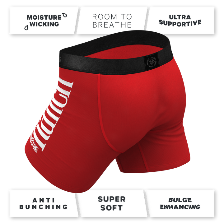 Shinesty x Diamond Cross Ranch "The King Of Wyoming" Red Horse Ball Hammock® Boxer Briefs with Fly