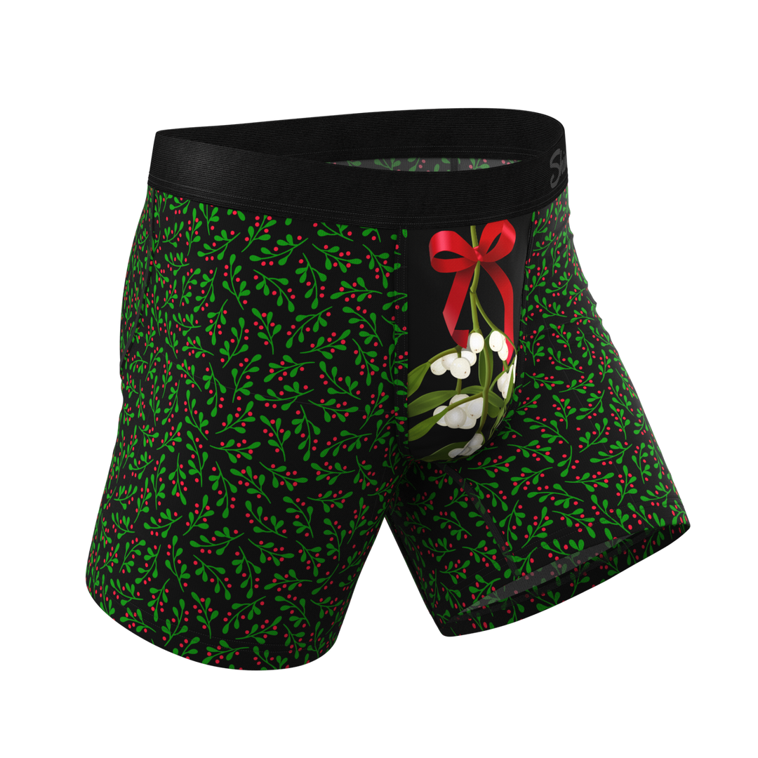 The Kiss Me There Mistletoe Ball Hammock® Pouch Underwear | Festive Holiday Boxer Briefs