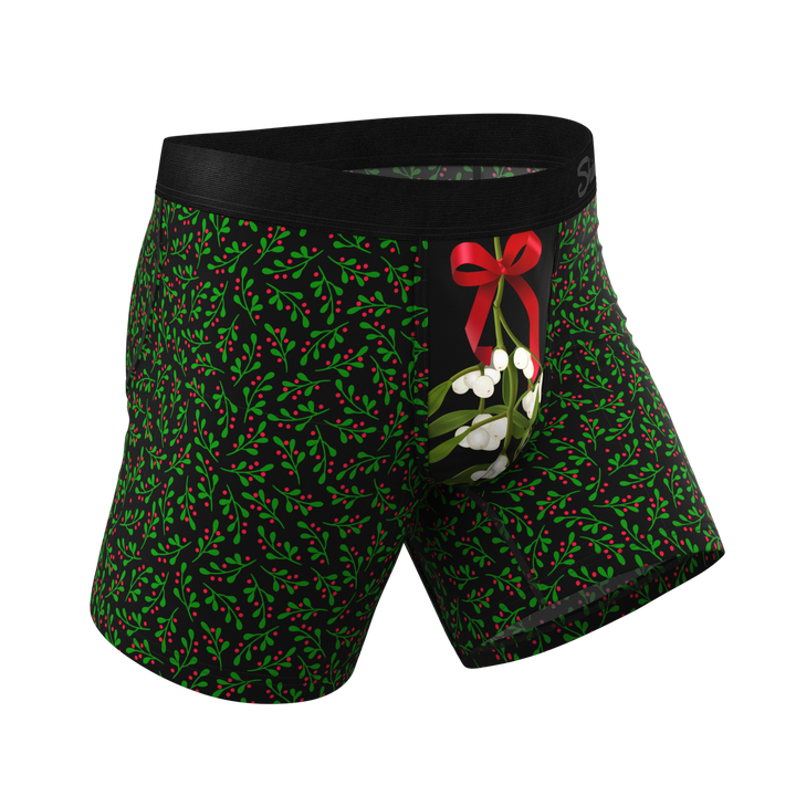The Kiss Me There Mistletoe Ball Hammock® Pouch Underwear | Festive Holiday Boxer Briefs