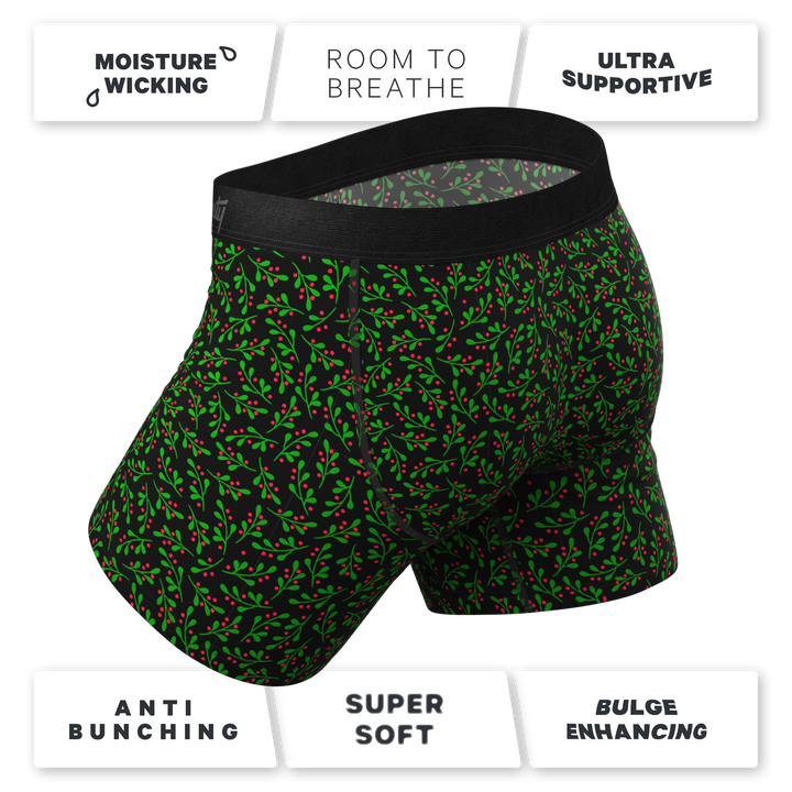 The Kiss Me There Mistletoe Ball Hammock® Pouch Underwear | Festive Holiday Boxer Briefs