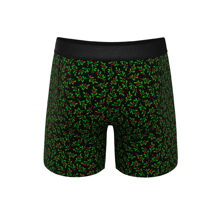Mistletoe Boxer Briefs with Fly | The Kiss Me There Ball Hammock® Pouch