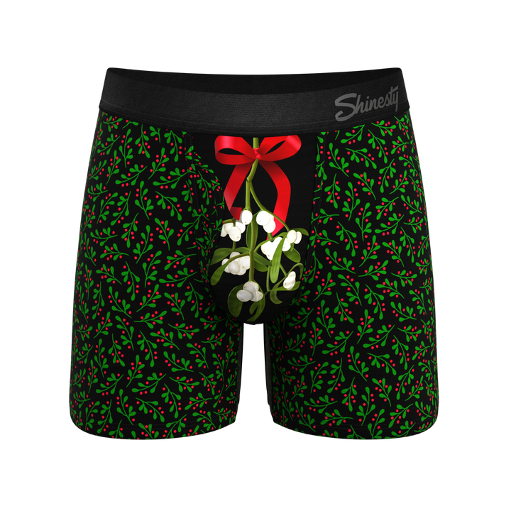 Shinesty "Kiss Me There" Mistletoe Ball Hammock® Magnum Big Pouch Boxer Briefs