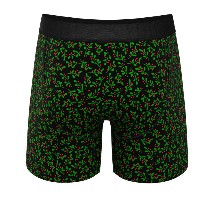 The Kiss Me There Mistletoe Ball Hammock® Pouch Underwear | Festive Holiday Boxer Briefs