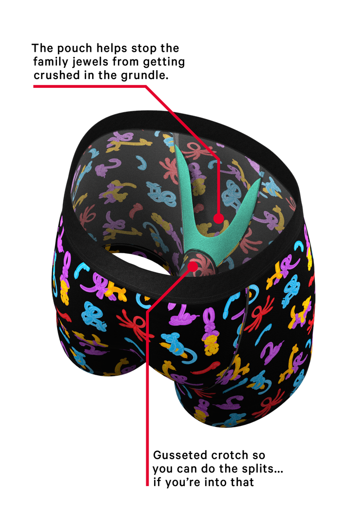 The Knot Tonights: Funny Balloon Animal Print Boxer Briefs with Ball Hammock® Pouch