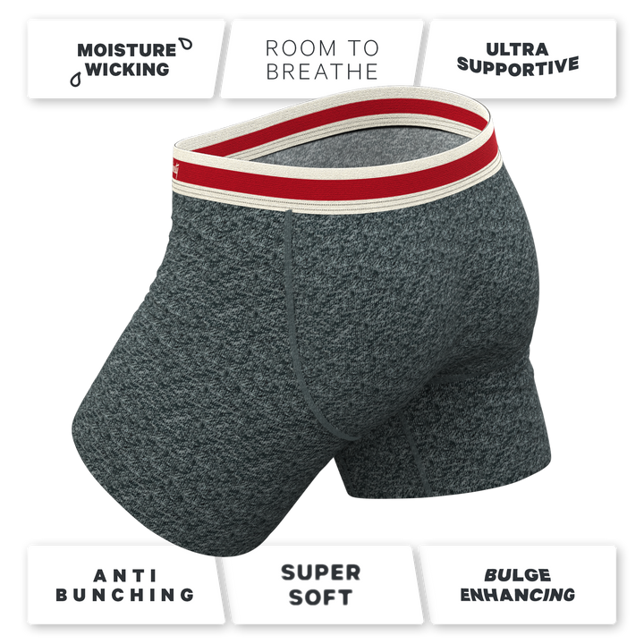 Shinesty The Koala Camo heather grey Ball Hammock pouch underwear with fly – men's camo boxer briefs