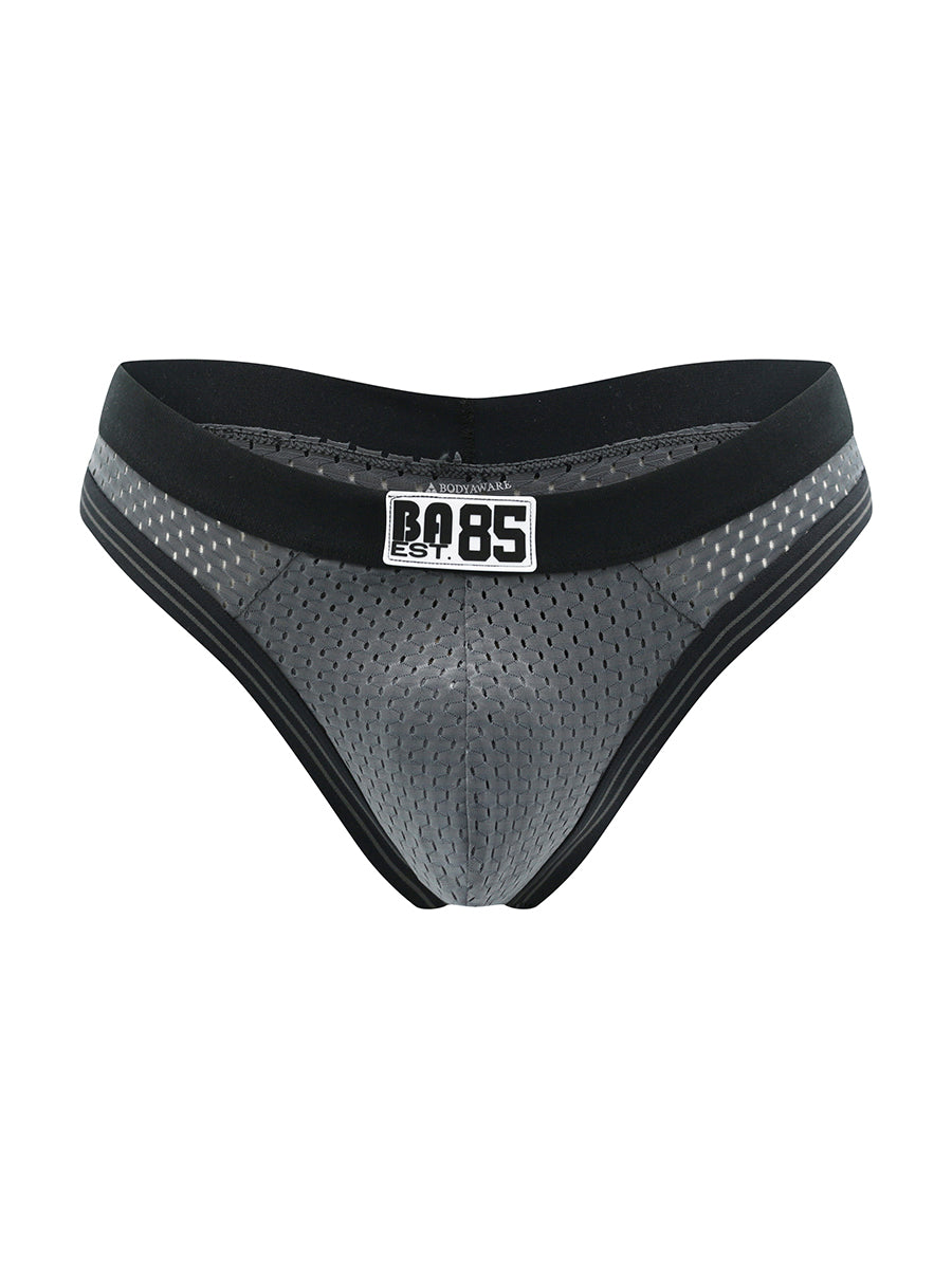 Body Aware Varsity 85 Sport Thong in grey – men's athletic mesh underwear thong