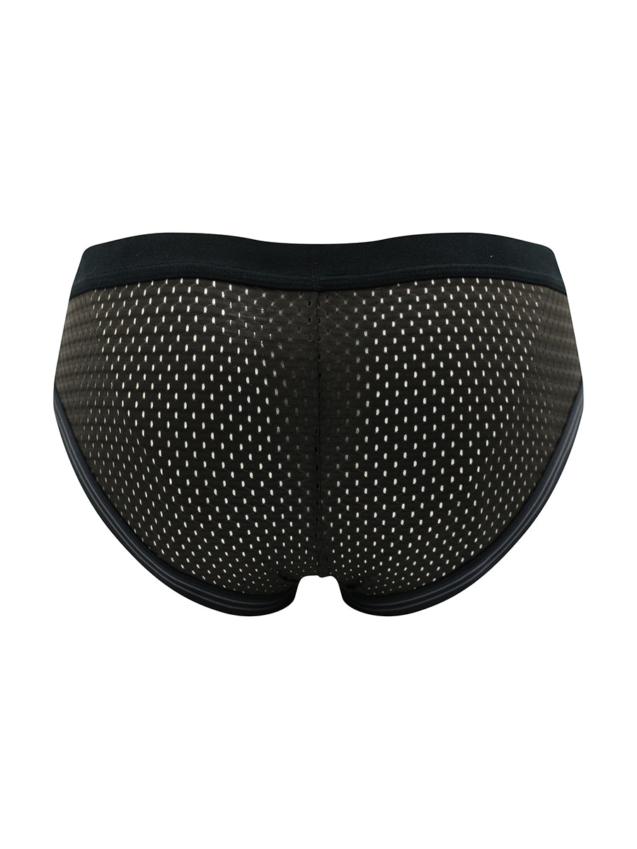 Body Aware Varsity 85 Sport Brief in black – men's athletic mesh underwear brief