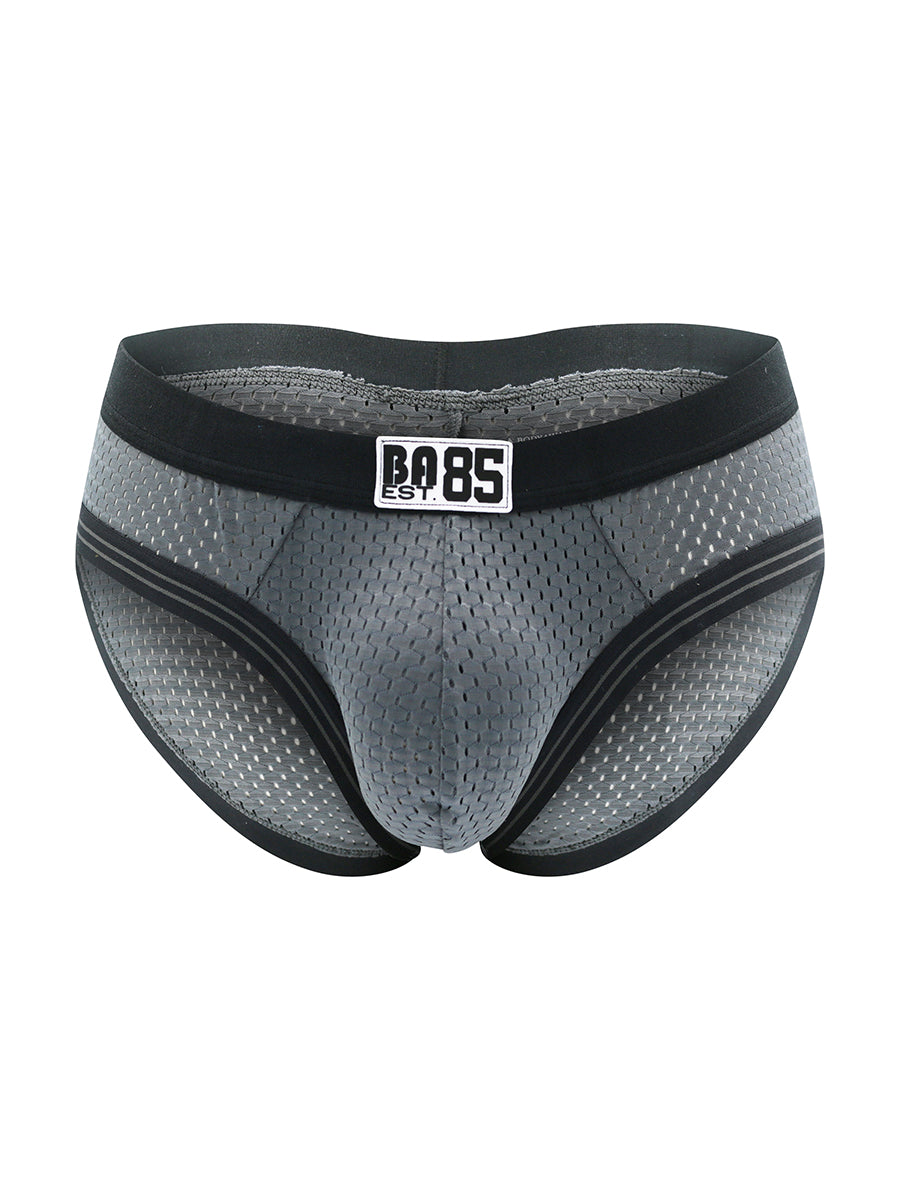 Body Aware Varsity 85 Sport Brief in grey – men's athletic mesh underwear brief