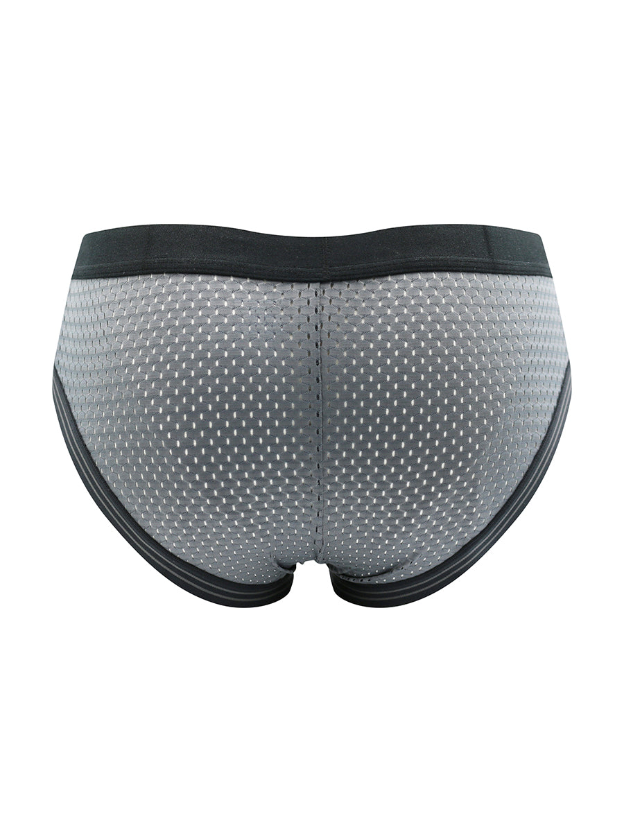 Body Aware Varsity 85 Sport Brief in grey – men's athletic mesh underwear brief