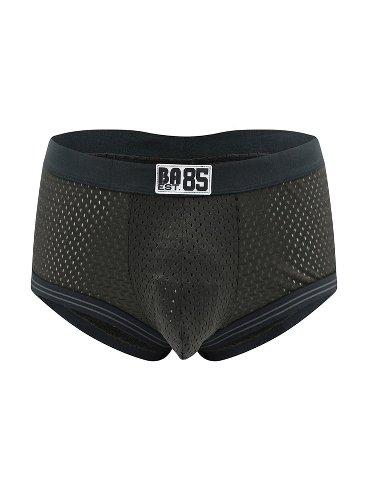 Body Aware Varsity 85 Sport Trunk in black – men's athletic mesh trunk underwear