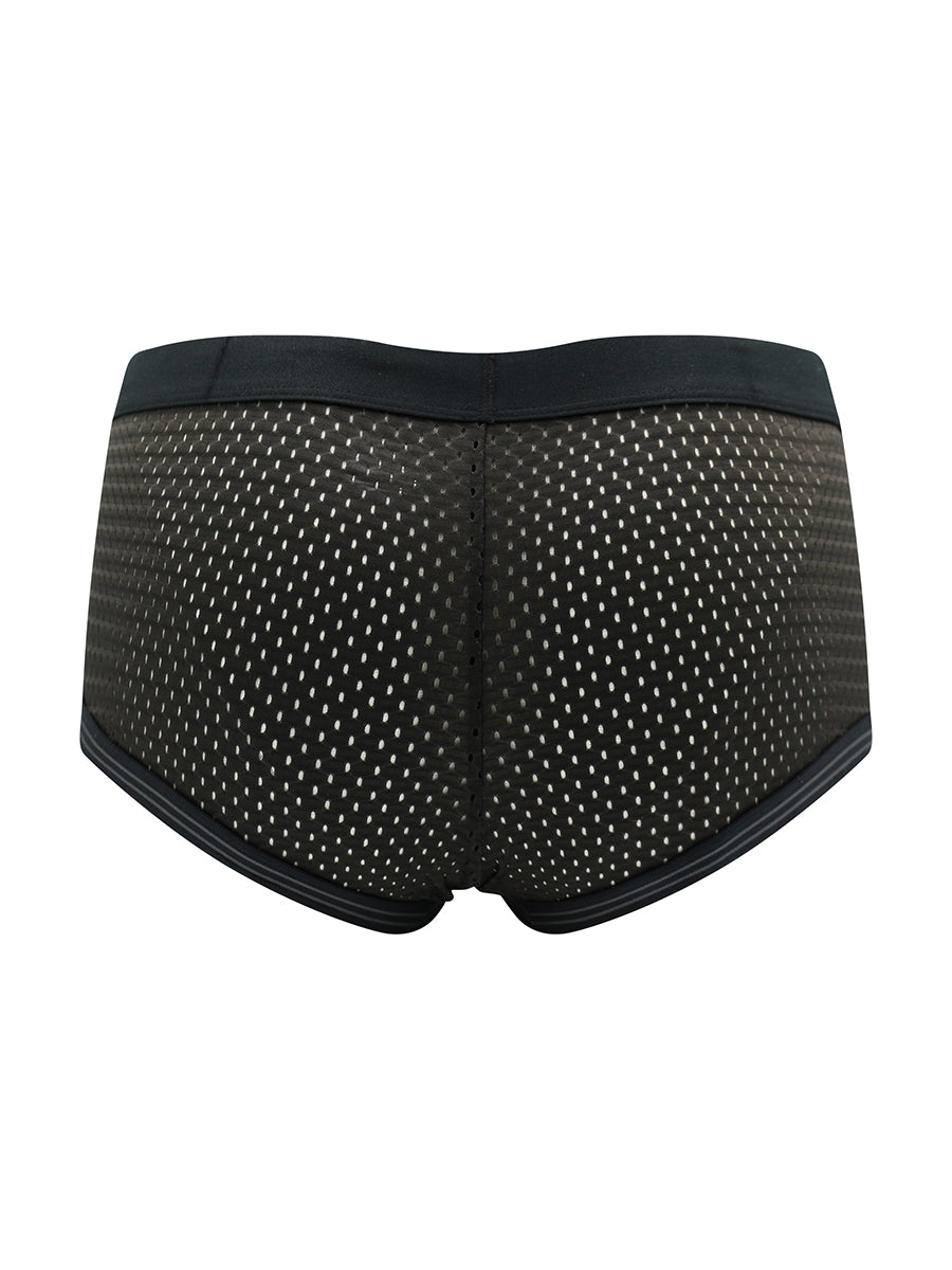 Body Aware Varsity 85 Sport Trunk in black – men's athletic mesh trunk underwear