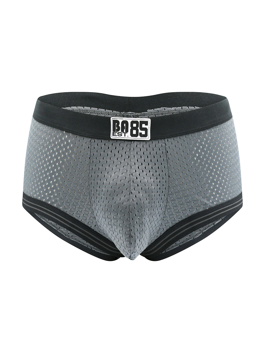 Body Aware Varsity 85 Sport Trunk in grey – men's athletic mesh trunk underwear