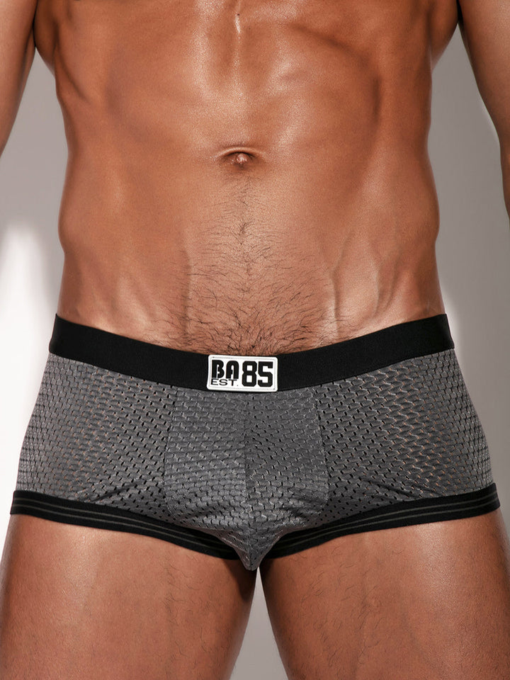 Body Aware Varsity 85 Sport Trunk in grey – men's athletic mesh trunk underwear