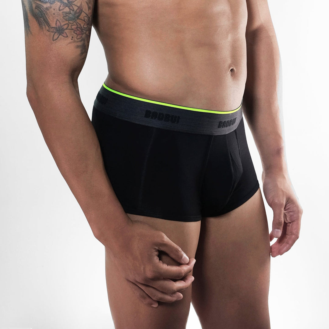 BADBUI Micro Modal Low Rise Trunk in jet black – men's micro modal low-rise trunk underwear